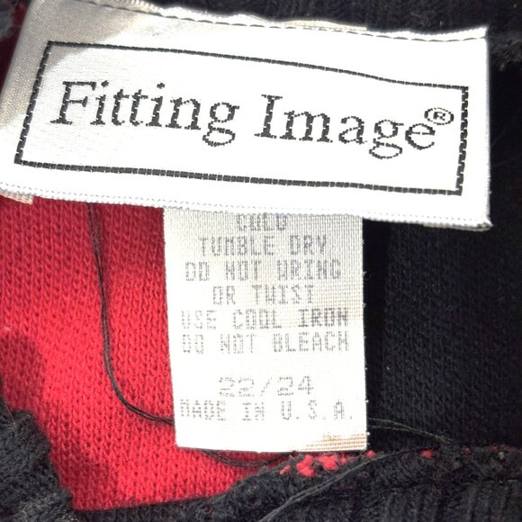 Fitting Image Red Black Sweater 80’s Vintage Size 22/24 - Picture 10 of 10